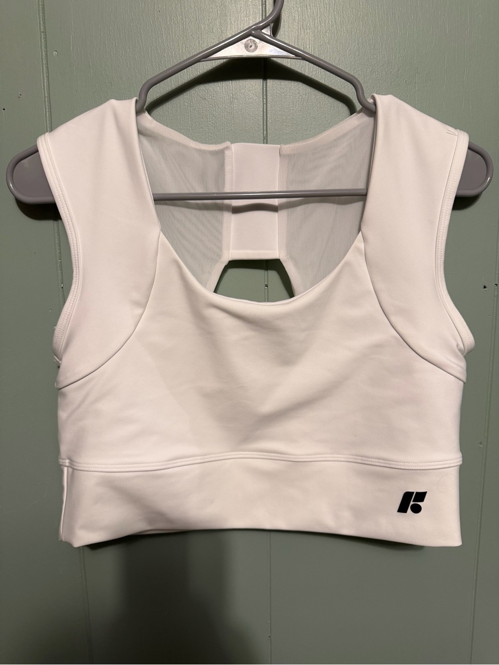 White High-Support Sports Bra with Mesh Back Panel
